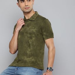 Levis Tie and Dye Polo Collar Pure Cotton Slim Fit T-shirt-image-9