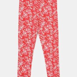 Jockey Kids Rio Red Printed Cotton Floral Print Leggings-picture-13