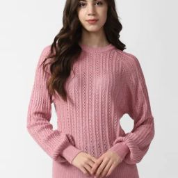 Van Heusen Pink Self Pattern Sweater-image-21
