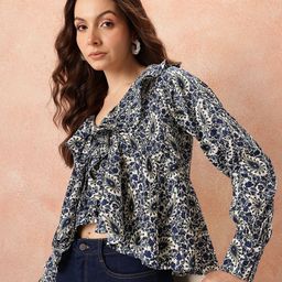 all about you Print Ruffles Ethnic Empire Crop Top-picture-29
