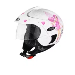Studds MARSHALL KIDS D2 DECOR WHITE 500 mm X Small Open Face Helmet, D2 WHITE N8 GIRLS-44