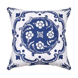 HOMEBIA DESIGNS Blue & White Set of 5 Floral Square Cushion Covers-image-75