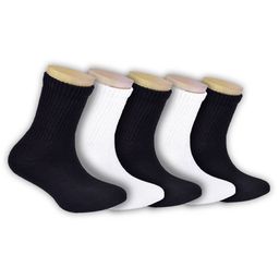 Footprints Pack Of 5 Anti-Odour & Organic Cotton Bamboo School Sports Socks - Black & White-image-79
