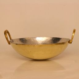 Indian Bartan Brass Kadahi With Kalai - 1500 ml-image-76