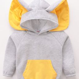 Kookie Kids Full Sleeves Sweatshirt with Elephant Ears - Grey-image-48