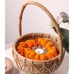 Floral Cane Basket-19