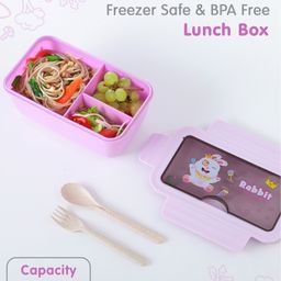 Freezer & Leak Proof Lunch Box with Rabbit Print - Purple-13