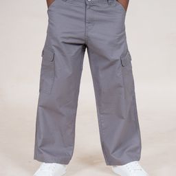 Kiddopanti Cotton Full Length Straight Fit Cargo Pant - Grey-image-32