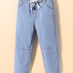 Mark & Mia Cotton Lycra Full Length Solid Color Jeans - Light Blue-image-31