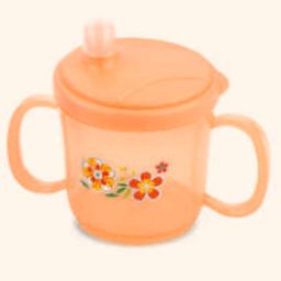 Reliance PLAST Cotton Candy Hard Spout Non Spill Sipper Cup With Handle Dark Orange - 150 ml-14