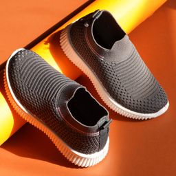 KATS Mesh Detailed Slip On Shoes - Grey-image-42
