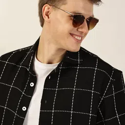 Mast & Harbour Men Premium Windowpane Checked Casual Shirt-picture-2