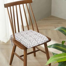 Kuber Industries Pack of 4 Soft Cotton Chair Cushions for Sitting | Pillow for Office Work & Posture Support | Sitting Cushion & Back Rest for Chair | Printed -Grey & Green image 2