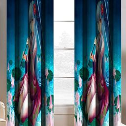 BELLA TRUE Blue & Pink 2 Pieces Door Curtains-image-47