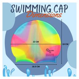 KARBD Silicone Universal Size Swimming Cap - Multicolor Rainbow Mix image 3