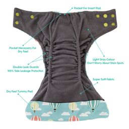 1st Step Bamboo Charcoal Reusable, Adjustable Diaper With Bamboo Charcoal Liner image 3