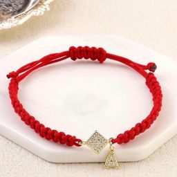 SALTY Women Stainless Steel Stone Studded Alphabet H Wraparound Thread Bracelet-image-57