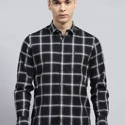 Monte Carlo Men Tartan Checks Opaque Checked Casual Shirt-image-72