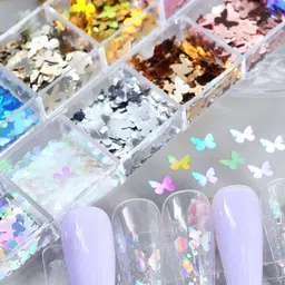 Ekinsu Butterfly Shaped Nail Art Stickers - 12 Grids-image-11