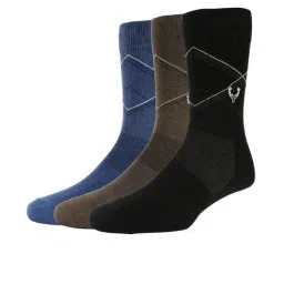 Allen Solly Denim, Olive & Black Cotton Socks(Pack Of 3)-67
