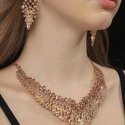 GEHNEY Joy of Jewels Gold-Plated Stainless Steel Necklace and Earrings-image-78