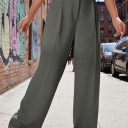 Next One Women Smart Wide Leg High-Rise Easy Wash Pleated Korean Pants-picture-17