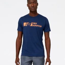 New Balance Blue Comfort Fit Printed Sports T-Shirt-image-57