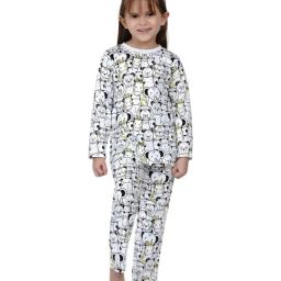 Berrytree Organic Kids Black Cotton Animals Print Night Suits-image-5