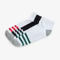 WES Lounge by Westside White Stripe Cotton-Blend Socks - Pack of 3-image-93