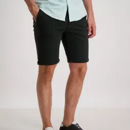 Lindbergh Dark Green Slim Fit Bermuda Shorts-image-24