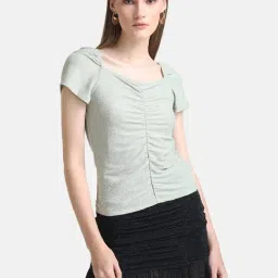 Kazo Green Sweet Heart Neck Top-image-75