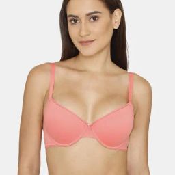 Rosaline by Zivame Peach Padded Bra-image-104