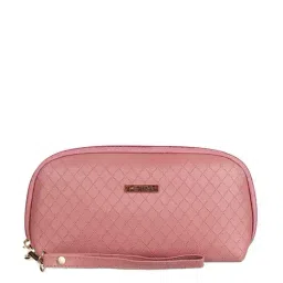 Metro Pink Textured Wristlet Pouch-image-24