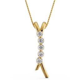 Emori 18k Yellow Gold & Diamond Five Stone Pendant-image-30