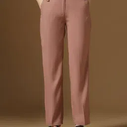 TAHVO Pink Viscose Solid Trousers-image-67