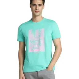 Simon Carter London Green Printed Slim Fit T-Shirt-image-69