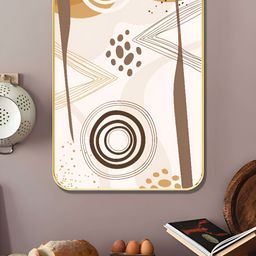 SAF Off White & Brown Abstract Printed Wall Art-0