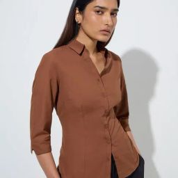 Wardrobe by Westside Brown Solid Shirt-picture-24