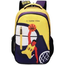 Nasher Miles Basketball 45 Purple & Yellow Backpack with Raincover-image-99