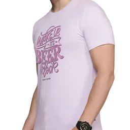 Simon Carter London Purple Printed Slim Fit T-Shirt-image-96