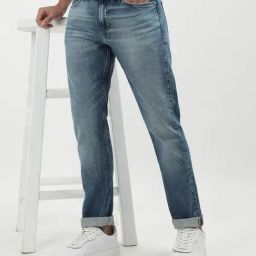 Calvin Klein Dark Blue Cotton Slim Fit Solid Mid Rise Jeans-picture-17