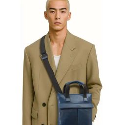 hidesign Hidesig Blue GINZA EOSS Medium Leather Cross Body Bag-picture-0