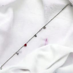 Rihi by P.C. Chandra Jewellers 92.5 Sterling Silver Love Initial Bracelet for Women & Girls-image-13