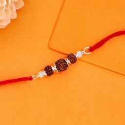 Kai Jewel 925 Silver Classic 925 Twin Rudraksha Rakhi-image-6