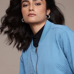 The Roadster Lifestyle Co. Women Seersucker Bomber Jacket-image-92
