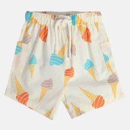 MINIKLUB Boys Cream Printed Shorts-image-21