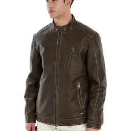Guess Brown Regular Fit Solid Jacket-picture-17