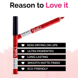 Glam21 Super Matte Color Stick with Sharpener 16 Choco Crush - 3.5 gm image 4