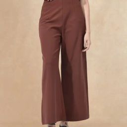 RAREISM Rust Cotton Solid Trousers-image-8
