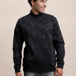 Turtle Blue Relaxed Fit Printed Jacket-image-52